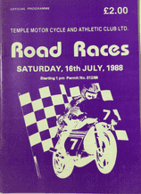 TEMPLE 100 Motorcycle Road Races 1988 programme