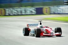TOYOTA F1 TF102 McNish at speed Silverstone. Photo.