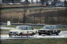 TRIUMPH DOLOMITE SPRINT (Peter Lovett)Leads BMW (Rouse).Photo. Oulton RAC Saloons March 1978