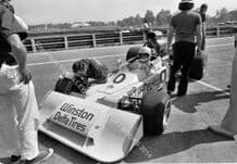Trojan T101 Jody Scheckter F5000 Mid Ohio 1973 10x7" action photo
