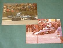 TYRRELL 007 2x period 5x3" amateur colour photos. Depailler & Scheckter.1974