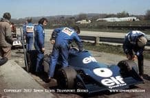 Tyrrell 007 photo. Pits at Goodwood test 1974