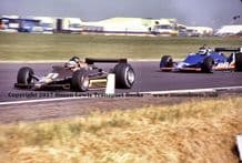 Tyrrell 009 (Jarier)&  Lotus 79 Rebaque . Photo.  British GP 79