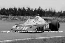 Tyrrell P34 6 wheeler.Patrick Depailler. Photo.  1977 Swedish GP F1