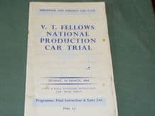 VT FELLOWES NATIONAL PRODUCTION CAR TRIAL. 1964 March 1st