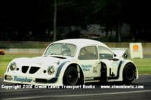 VW Beetle-Chevy V8 . Mick Hill Super Saloon . Photo .Mick Hill. Donington 1977.