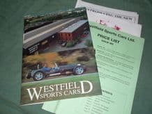 WESTFIELD SPORTS CARS (inc. Seight. Brochure and price list pack early 90s)