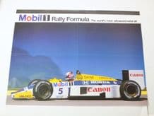 WILLIAMS FW11 Honda Turbo. Nigel Mansell. Rio 1987 MOBIL 1 Poster.
