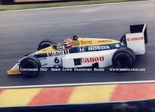 Williams FW11 Honda Turbo.Photo. Nelson Piquet.1986 British GP Brands Hatch