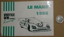 WM Peugeot Le Mans 1986 sticker