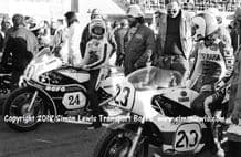 Yamaha TZ750Es.  photo. Johnny Cecotto & Steve Baker, Imola grid 1978