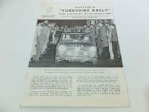 YORKSHIRE RALLY 1963 original blank regulations/entry form
