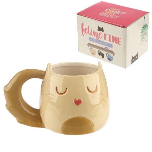Feline Fine Novelty Shaped Cat Mug