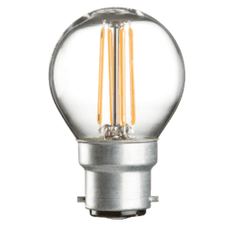 4.5w BC LED Golf Ball Clear Dimmable - 470 lumens