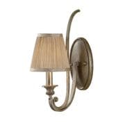 Abbey Single Wall Light in a Silver Sand Finish with a Co-ordinating Fabric Shade - FEISS FE/ABBEY1