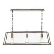 Academy 3 Light Box Pendant in an Antique Copper Finish with Glass Panels - där ACA0364