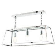 Academy 3 Light Box Pendant in Stainless Steel with Glass Panels - där ACA0344
