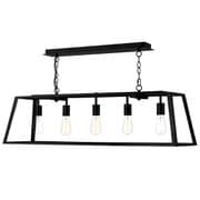 Academy 5 Light Box Pendant in a Black Finish with Glass Panels - där ACA0522