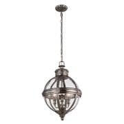 Adams 3 Light Pendant in an Antique Nickel Finish with a Clear Glass Orb - FEISS FE/ADAMS/3P ANL