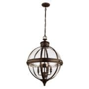 Adams 4 Light Pendant in a Bronze Finish with a Clear Glass Orb - FEISS FE/ADAMS/4P BRZ