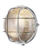 Admiral Solid Brass Round Outdoor Wall Light in a Nickel Finish IP64 - DAVID HUNT ADM5038
