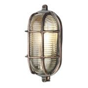 Admiral Solid Brass Small Oval Outdoor Wall Light in an Antique Copper IP64 - DAVID HUNT ADM5264
