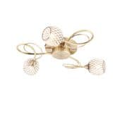 Aherne 3 Light in Antique Brass with Glass Beaded Shades - ENDON 73758