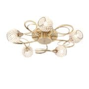 Aherne 5 Light in Antique Brass with Glass Beaded Shades - ENDON 73757