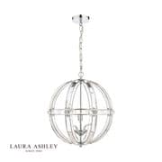 Aidan 3 Light Pendant Fitting in Polished Chrome and Glass Decoration - Laura Ashley LA3713710-Q