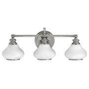 Ainsley 3 Light Bathroom Light in Polished Chrome and Opal Glass IP44 - HINKLEY HK/AINSLEY3/BATH