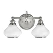 Ainsley Double Bathroom Wall Light in Polished Chrome and Opal Glass IP44 - HINKLEY HK/AINSLEY2/BATH