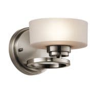 Aleeka Single Wall Light finished in Classic Pewter with Opal Glass Shades - KICHLER KL/ALEEKA1