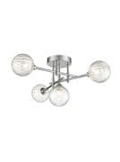 Alford 4 Light Fitting in Polished Chrome with Clear Glass Shades, IP44 Rated
