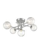 Alford 5 Light Fitting in Polished Chrome with Clear Glass Shades, IP44 Rated