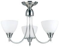 Alton 3 Light Fitting in Satin Chrome with Opal Glass Shades - ENDON 1805-3SC