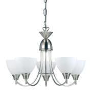 Alton 5 Light Fitting in Satin Chrome with Opal Glass Shades - ENDON 1805-5SC