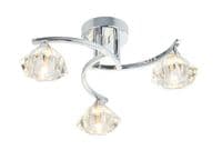 Alverton 3 Light Fitting in Polished Chrome with Clear Glass Shades