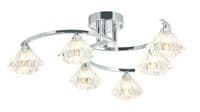 Alverton 6 Light Fitting in Polished Chrome with Clear Glass Shades
