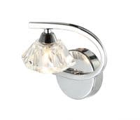 Alverton Left Facing Wall Light in Polished Chrome with a Clear Glass Shade