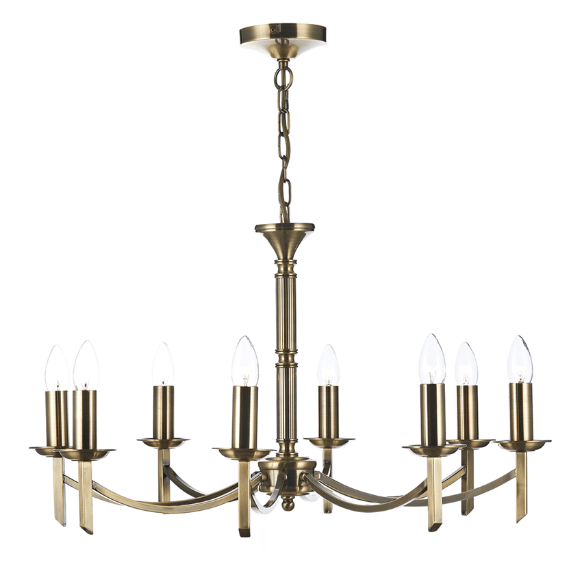 Ambassador 8 Light Dual Mount Fitting finished in Antique Brass - där AMB0875