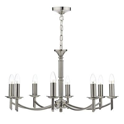 Ambassador 8 Light Dual Mount Fitting finished in Satin Chrome - DAR AMB0846