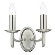 Ambassador Double Wall Light finished in Satin Chrome, Switched - där AMB0946