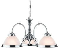 American Diner 3 Light in Satin Silver with Opaque Ribbed Glass - SEARCHLIGHT 1043-3