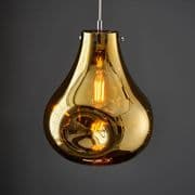 Annecy Metallic Gold Large Glass Pendant