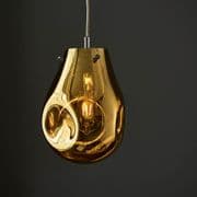 Annecy Metallic Gold Medium Glass Pendant