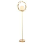 Antibes Floor Lamp in a Brushed Gold Finish with an Opal Glass Shade