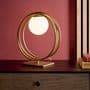 Antibes Table Lamp in a Brushed Gold Finish with an Opal Glass Shade
