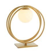 Antibes Table Lamp in a Brushed Gold Finish with an Opal Glass Shade