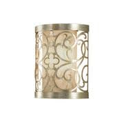 Arabesque Flush Wall Light in a Silver Leaf Patina Finish and Ivory Linen Shade Inner - FEISS FE/ARABESQUE1