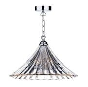 Ardeche Large Single Pendant in Polished Chrome with Clear Fluted Glass - där ARD868